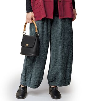 BELLUNA（ベルーナ）の「杢調素材バルーンデザインパンツ（フルレングスパンツ）」｜杢グレー