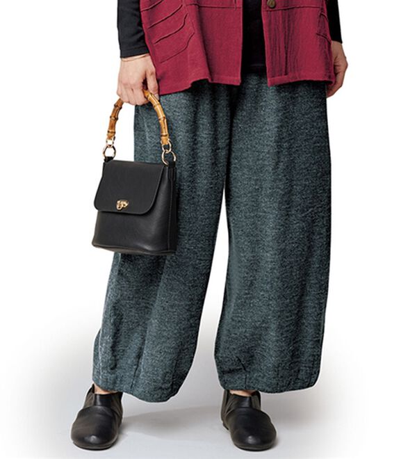 BELLUNA（ベルーナ）の「杢調素材バルーンデザインパンツ（フルレングスパンツ）」｜杢グレー