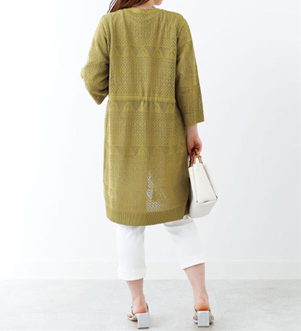 BELLUNA（ベルーナ）の「透かし編ニットロングカーディガン（ニットカーディガン）」｜詳細画像