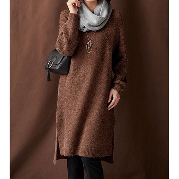 BELLUNA（ベルーナ）の「アルパカ入りラグランニットワンピース（ニットワンピース）」｜詳細画像