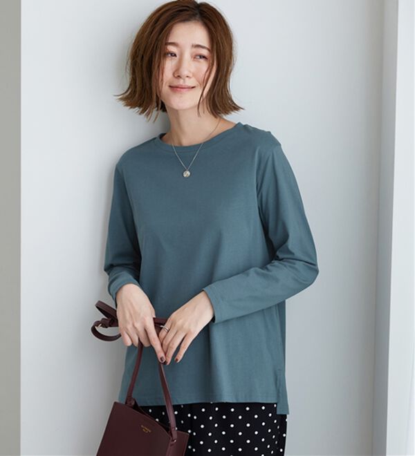 BELLUNA（ベルーナ）の「綿１００％大人顔サマ見えプルオーバー（カットソー）」｜詳細画像