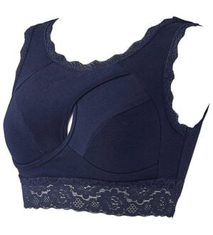LAVIENNE（ラヴィエンヌ）の「ノンストレスブラ（レーシーフィットタイプ）（ブラジャー）」｜ネイビー