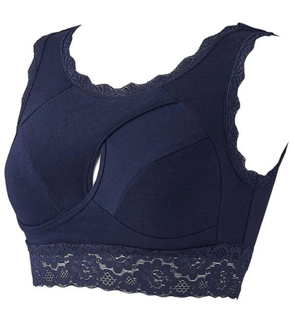 LAVIENNE（ラヴィエンヌ）の「ノンストレスブラ（レーシーフィットタイプ）（ブラジャー）」｜ネイビー