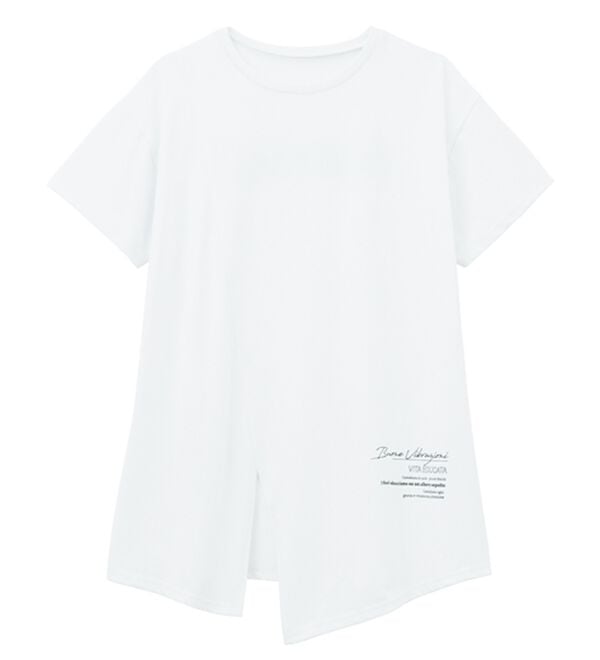 RANAN（ラナン）の「【ひんやり】ロゴプリントチュニックTシャツ（Tシャツ）」｜詳細画像