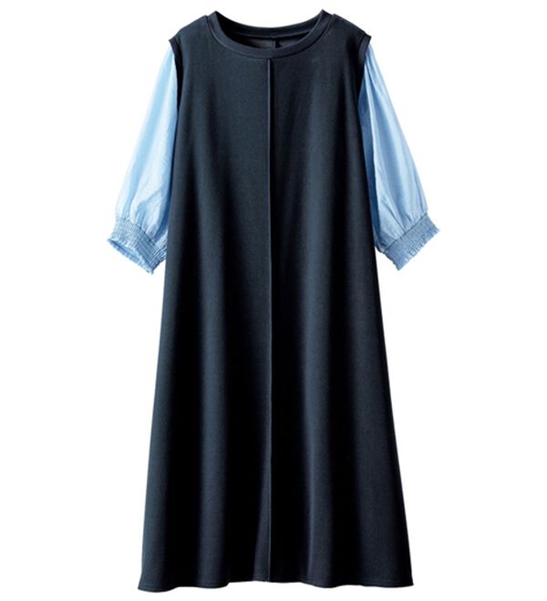 BELLUNA（ベルーナ）の「袖切替デザインシャーリングワンピース（その他ワンピース）」｜詳細画像