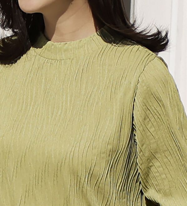 BELLUNA（ベルーナ）の「裾切替波柄ジャカード素材プルオーバー（カットソー）」｜詳細画像