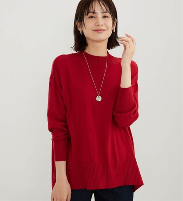 BELLUNA（ベルーナ）の「もちもちハイネックゆったりニットプルオーバー（ニット・セーター）」｜詳細画像