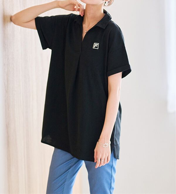 RANAN（ラナン）の「＜ＦＩＬＡ＞吸汗速乾・ＵＶ対策　鹿の子チュニックポロシャツ（チュニック）」｜詳細画像