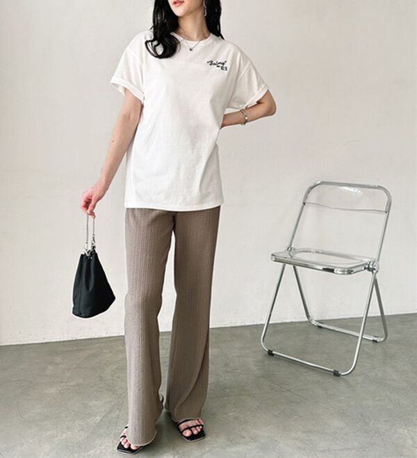 GeeRA（ジーラ）の「セルフカット美脚魅せセミフレアパンツ（フルレングスパンツ）」｜詳細画像