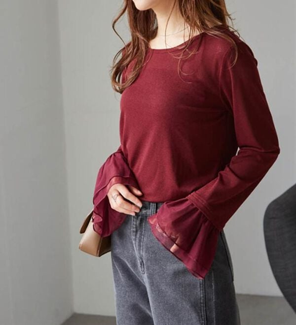 RANAN（ラナン）の「フレアーチュール袖スラブシアーＴ（カットソー）」｜詳細画像