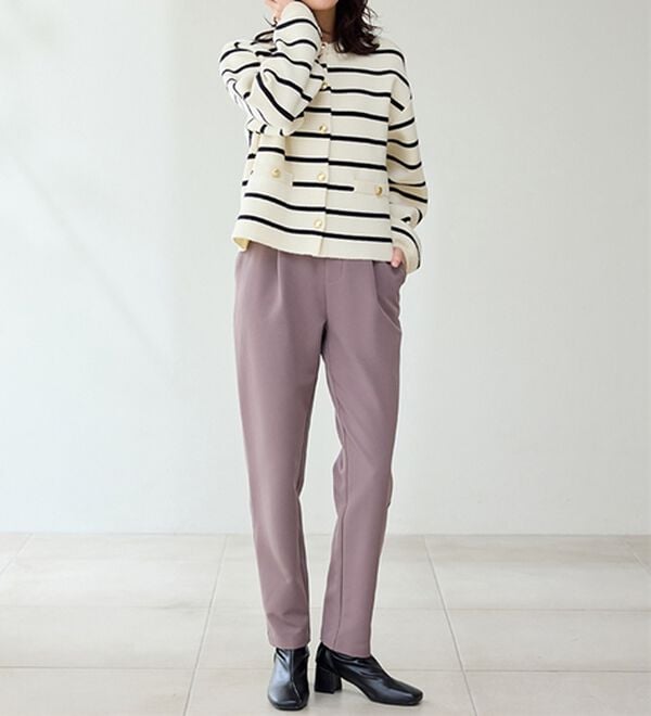 RANAN（ラナン）の「あったか！裏起毛美脚シルエットタックパンツ（フルレングスパンツ）」｜詳細画像