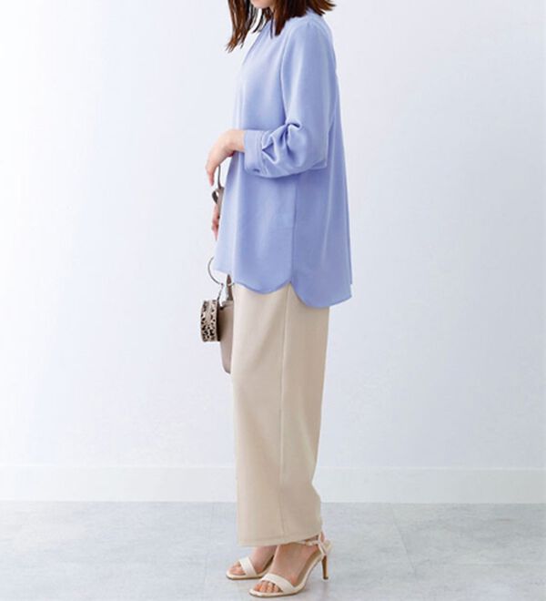 BELLUNA（ベルーナ）の「シワになりにくい！麻調ワイドパンツ（ワイドパンツ・ガウチョ）」｜詳細画像