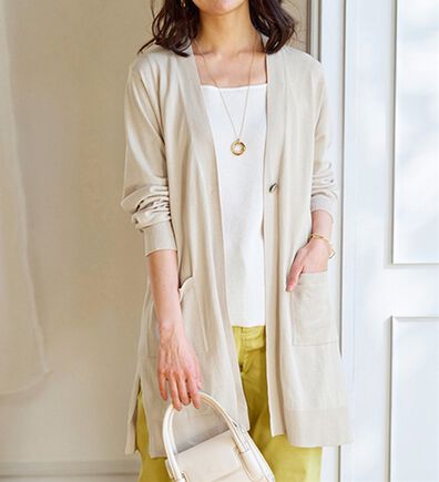 BELLUNA（ベルーナ）の「ヒンヤリ冷感！洗えるロング丈カーディガン（ニットカーディガン）」