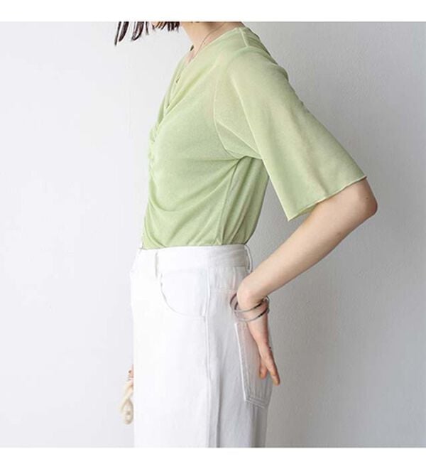 GeeRA（ジーラ）の「Ｖネックシャーリングカットソー（カットソー）」｜詳細画像