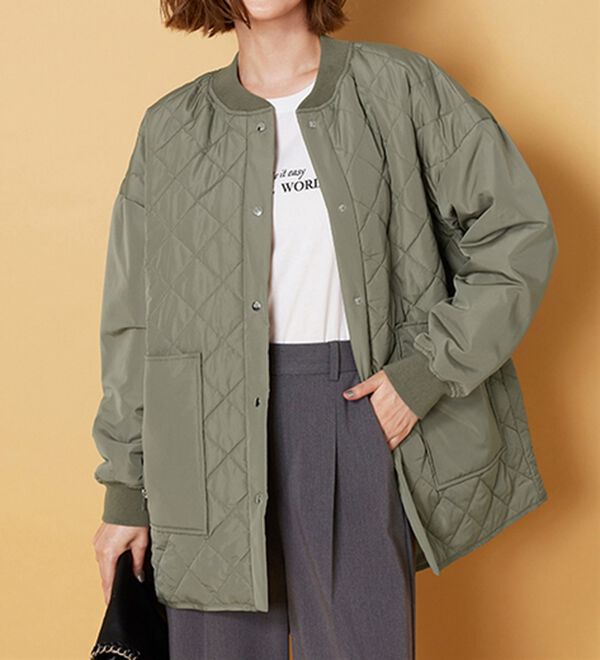 BELLUNA（ベルーナ）の「軽い着心地！ビッグポケット付キルトコート（ハーフコート）」｜詳細画像