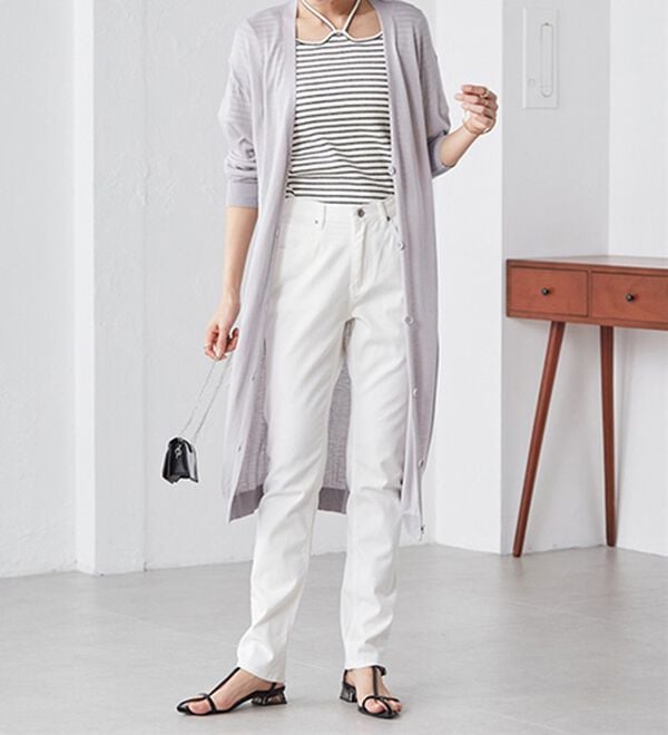 RANAN（ラナン）の「ロング丈Ｖネックニットカーデ（ニットカーディガン）」｜詳細画像