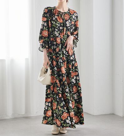 RANAN（ラナン）の「レトロフラワーティアードワンピ（その他ワンピース）」