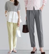 Pierrot（ピエロ）の「【選べる丈】高見えすっきりテーパードパンツ（フルレングスパンツ）」