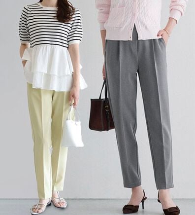 Pierrot（ピエロ）の「【選べる丈】高見えすっきりテーパードパンツ（フルレングスパンツ）」