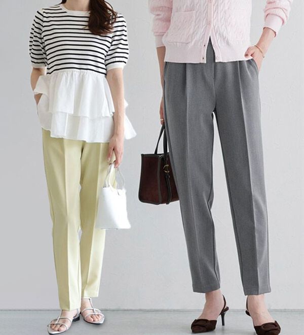 Pierrot（ピエロ）の「【選べる丈】高見えすっきりテーパードパンツ（フルレングスパンツ）」｜詳細画像