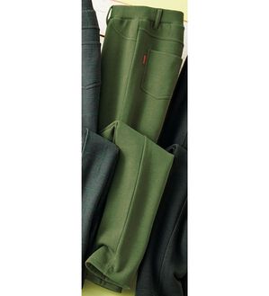 ルフラン（ルフラン）の「ピッタリしない裏側毛布な美脚パンツ（フルレングスパンツ）」｜カーキ