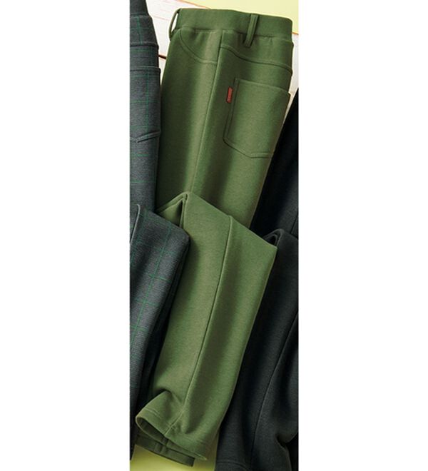 ルフラン（ルフラン）の「ピッタリしない裏側毛布な美脚パンツ（フルレングスパンツ）」｜カーキ