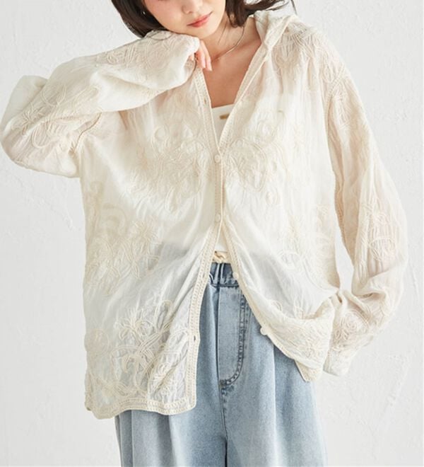 RANAN（ラナン）の「コード刺繍フードシャツ（シャツ）」｜詳細画像