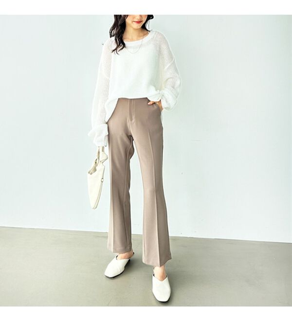 GeeRA（ジーラ）の「楽ちん＆キレイ見え美脚フレアーパンツ（フルレングスパンツ）」｜詳細画像