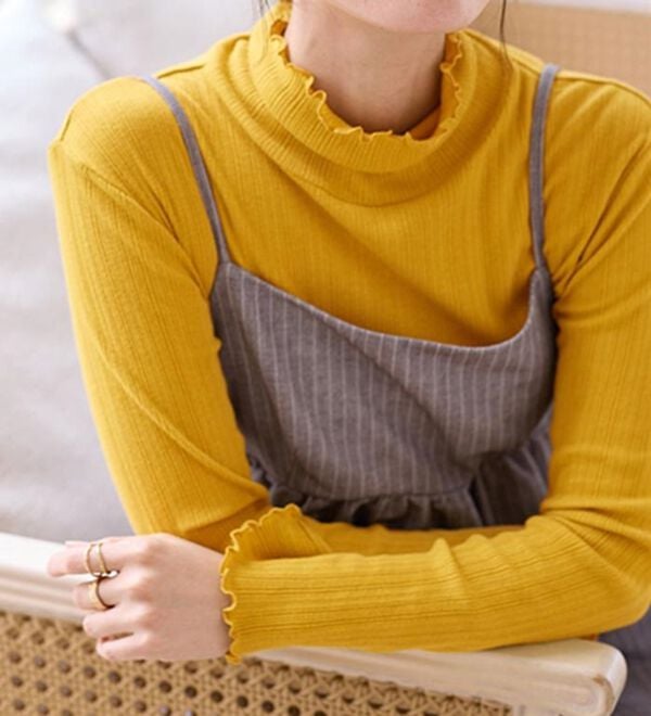 LAVIENNE（ラヴィエンヌ）の「着回し力抜群！綿１００％あったかリブインナー（肌着・インナーウェア）」｜詳細画像