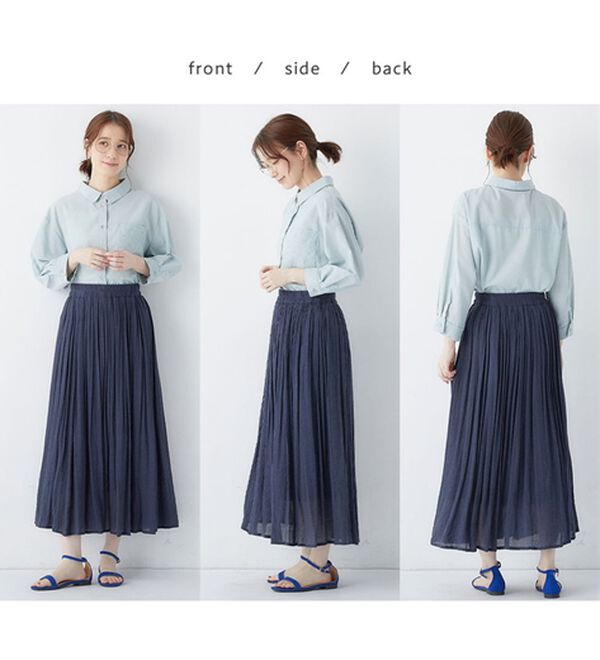 Viola e Viola（ヴィオラ エ ヴィオラ）の「スラブ素材マキシフレアースカート（ひざ丈スカート）」｜詳細画像