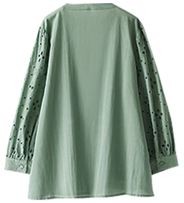 BELLUNA（ベルーナ）の「花柄レース切替デザインブラウス（ブラウス）」｜詳細画像