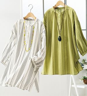 ルフラン（ルフラン）の「【２色組】クロスステッチ風ブラウス＜ローランス＞（ブラウス）」｜2色組