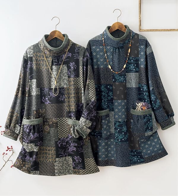 ルフラン（ルフラン）の「【２色組】和柄チュニック＜穂花～ほのか～＞（チュニック）」｜詳細画像