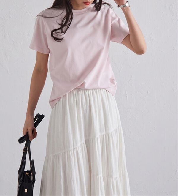 RANAN（ラナン）の「【5つの機能付】ひんやり着回し抜群ベーシックＴシャツ＜選べる着丈＞（Tシャツ）」｜詳細画像