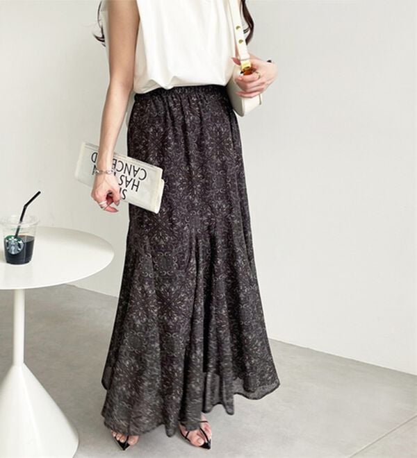 GeeRA（ジーラ）の「切替フレアーロングスカート（ロングスカート）」｜詳細画像