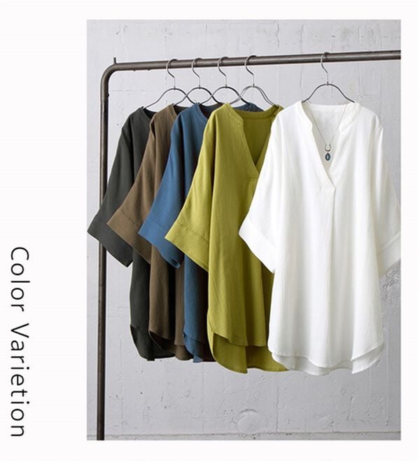 BELLUNA（ベルーナ）の「綿１００％楊柳素材ドルマンチュニック（チュニック）」｜詳細画像