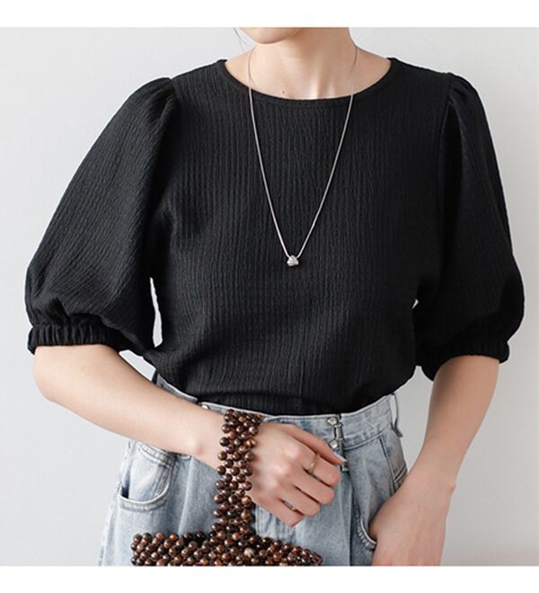 GeeRA（ジーラ）の「バルーンスリーブジャカードカットソー（カットソー）」｜詳細画像