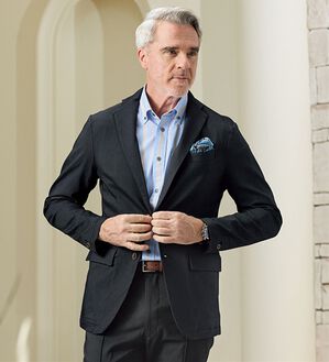 「デニムライクストレッチジャケット（メンズジャケット）」｜ブラック