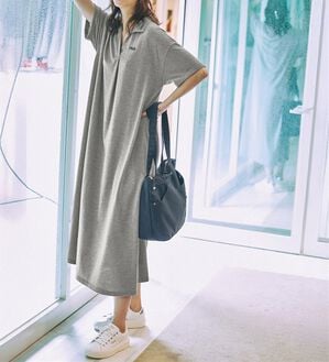 RANAN（ラナン）の「＜ＦＩＬＡ＞ゆったりフレアーポロワンピース（その他ワンピース）」｜グレー