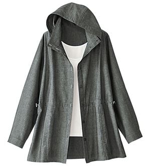 BELLUNA（ベルーナ）の「デニム調デザインパーカー（パーカー）」｜ブラック
