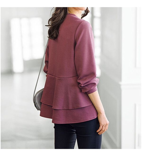 BELLUNA（ベルーナ）の「柔らか素材バックフレアープルオーバー（カットソー）」｜詳細画像