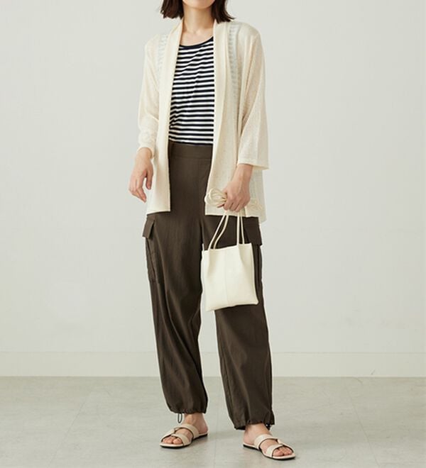 BELLUNA（ベルーナ）の「メッシュ素材トッパーカーディガン（ニットカーディガン）」｜詳細画像