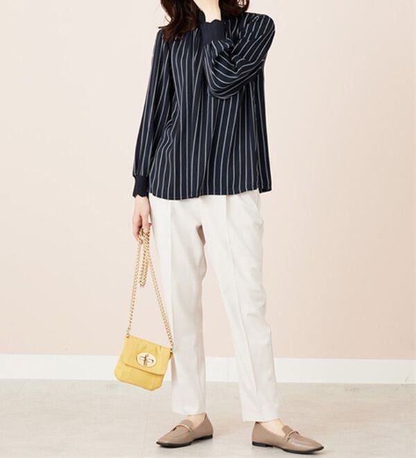 BELLUNA（ベルーナ）の「衿＆袖ニット使い美人顔ブラウス（ブラウス）」｜詳細画像