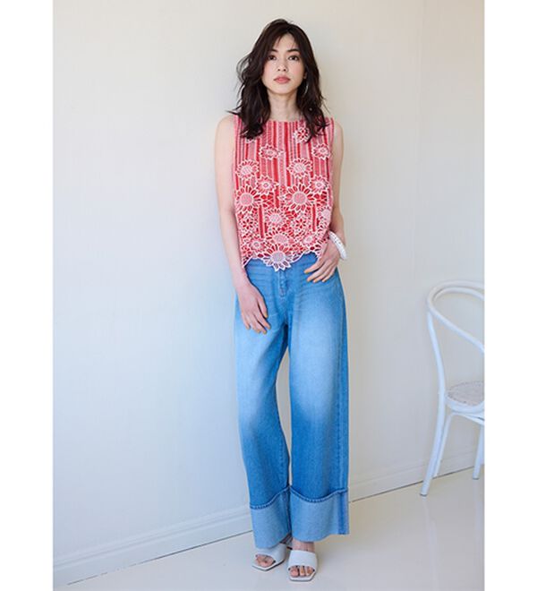 RANAN（ラナン）の「ひんやり！レース使いプルオーバー（ブラウス）」｜詳細画像