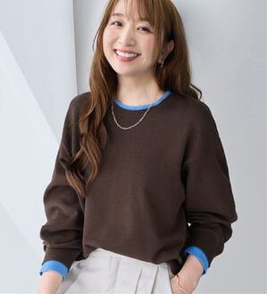 Viola e Viola（ヴィオラ エ ヴィオラ）の「洗える！レイヤード風ゆるシルエットニット（ニット・セーター）」｜ブラウン