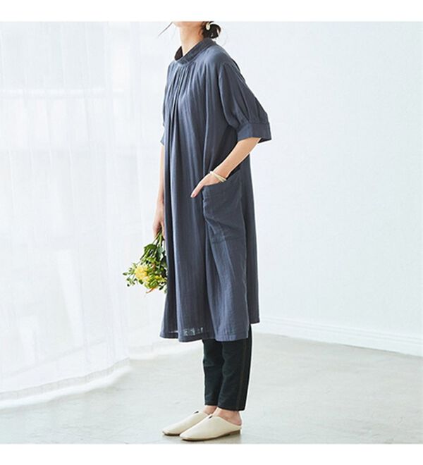 BELLUNA（ベルーナ）の「オーガニックコットンダブルガーゼワンピース（その他ワンピース）」｜詳細画像