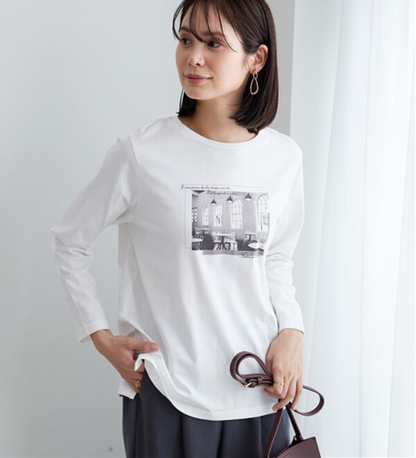 BELLUNA（ベルーナ）の「【着回しのミカタ！】綿100％大人顔サマ見えプリントロンT（カットソー）」｜詳細画像