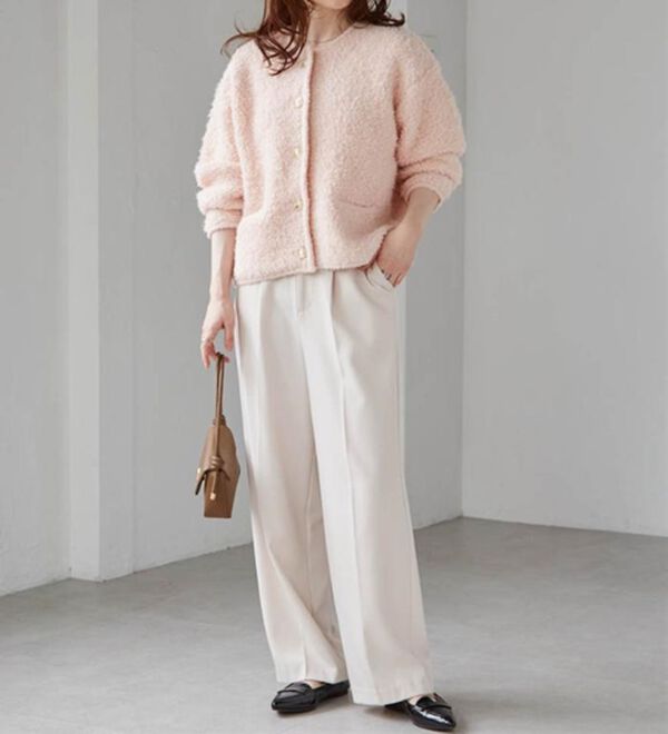 RANAN（ラナン）の「ゴールド調ボタンループ編みニットジャケット（ニットカーディガン）」｜詳細画像