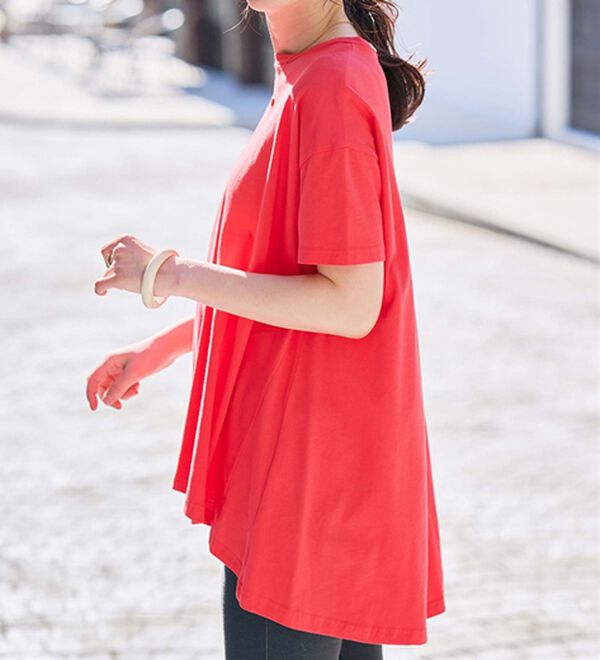 RANAN（ラナン）の「＜ＢＣ＞綿１００％ひんやりフレアーシルエットチュニック（カットソー）」｜詳細画像