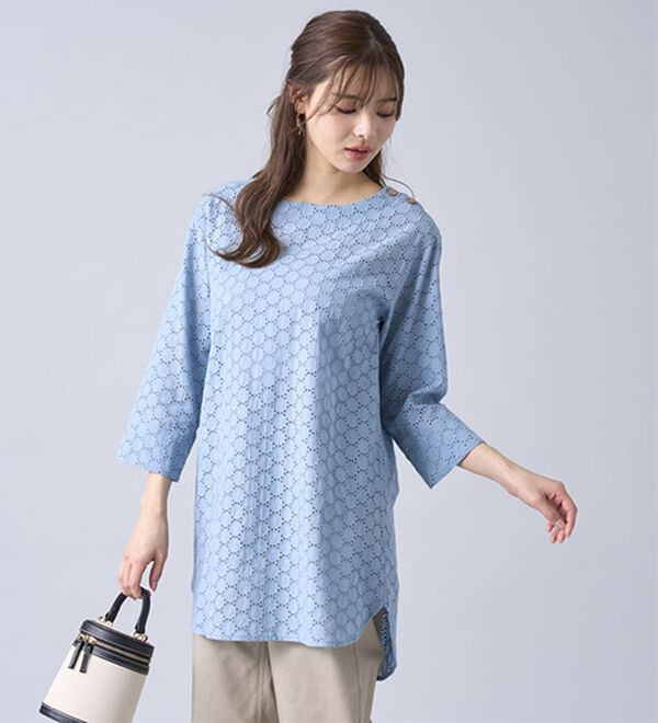 BELLUNA（ベルーナ）の「綿１００％サークルレース素材チュニック（チュニック）」｜詳細画像